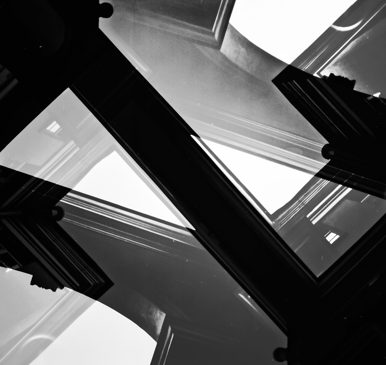 Abstract buildings and sky in city